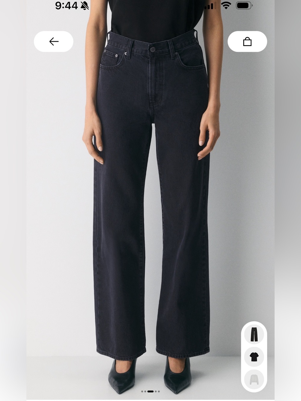 Aritzia Denim Forum Farrah High Rise Wide Leg Jeans in Black